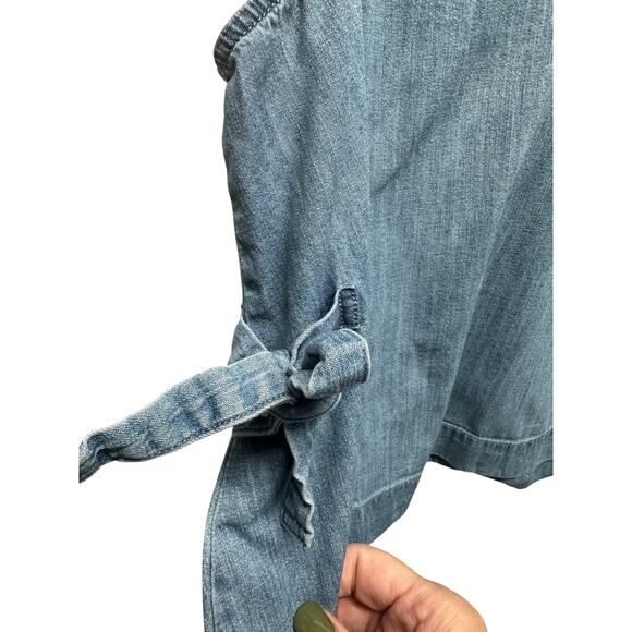 Madewell Sleeveless Denim Tank Swing Top With Side Ties Size M - Picture 4 of 7